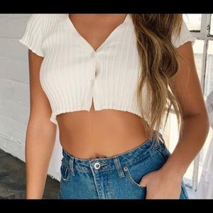 Button down crop top